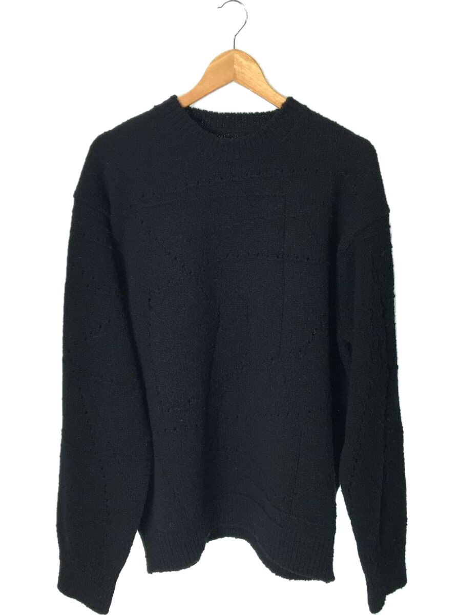 【中古】YOKE◆23AW/CONTINUOUS LINE SWEATER/プルオーバー/2/羊毛/BLK/YK23FW0580S【メンズウェア】