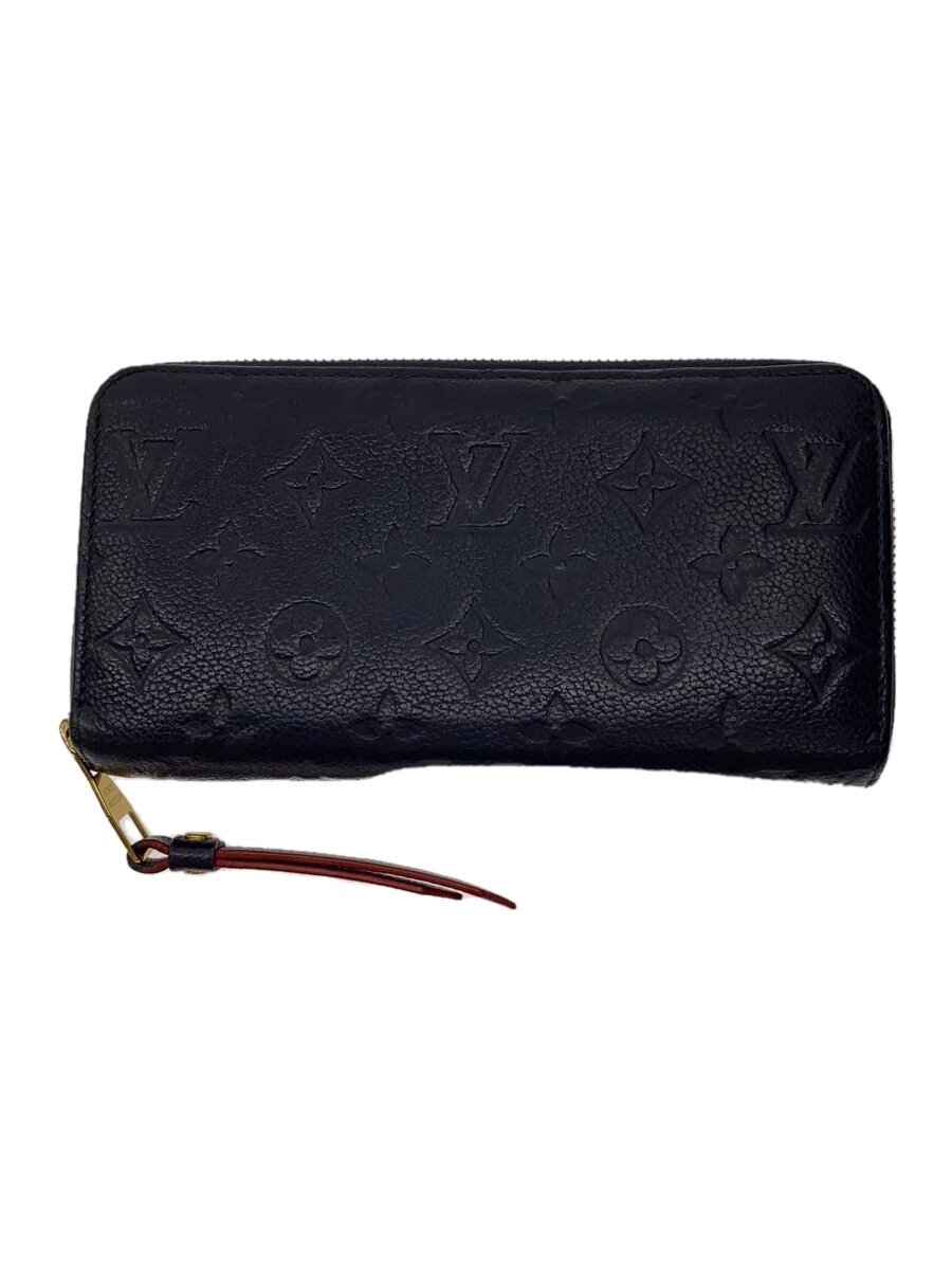 【中古】LOUIS VUITTON◆ジッピー・ウォレット_モノグラム・アンプラント_NVY/牛革/NVY/レディース【服飾雑貨他】