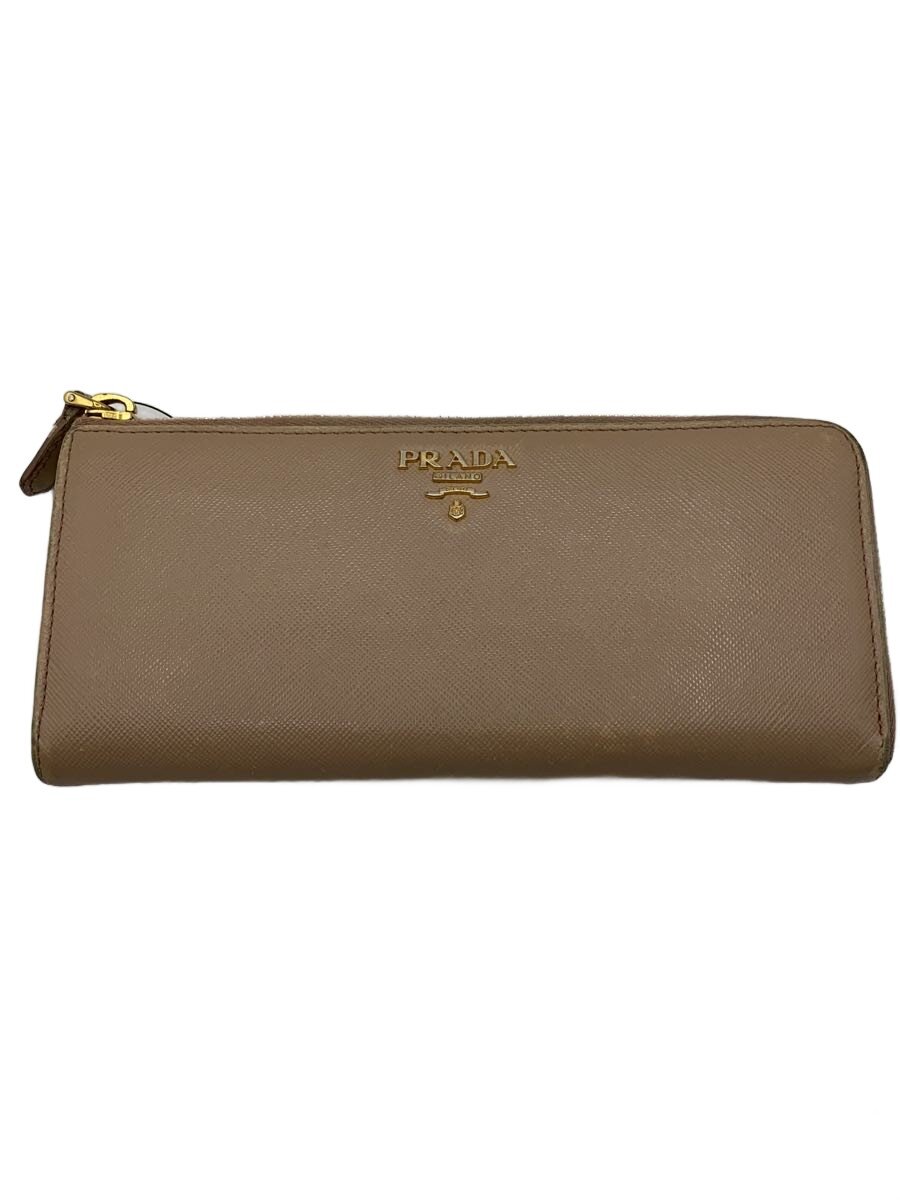 【中古】PRADA◆長サイフ/牛皮/BEG/レディース【服飾雑貨他】