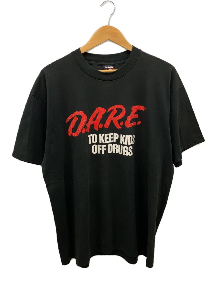【中古】FRUIT OF THE LOOM◆80s/D.A.R.E./プルオーバー/XL/綿織物/BLK【メンズウェア】