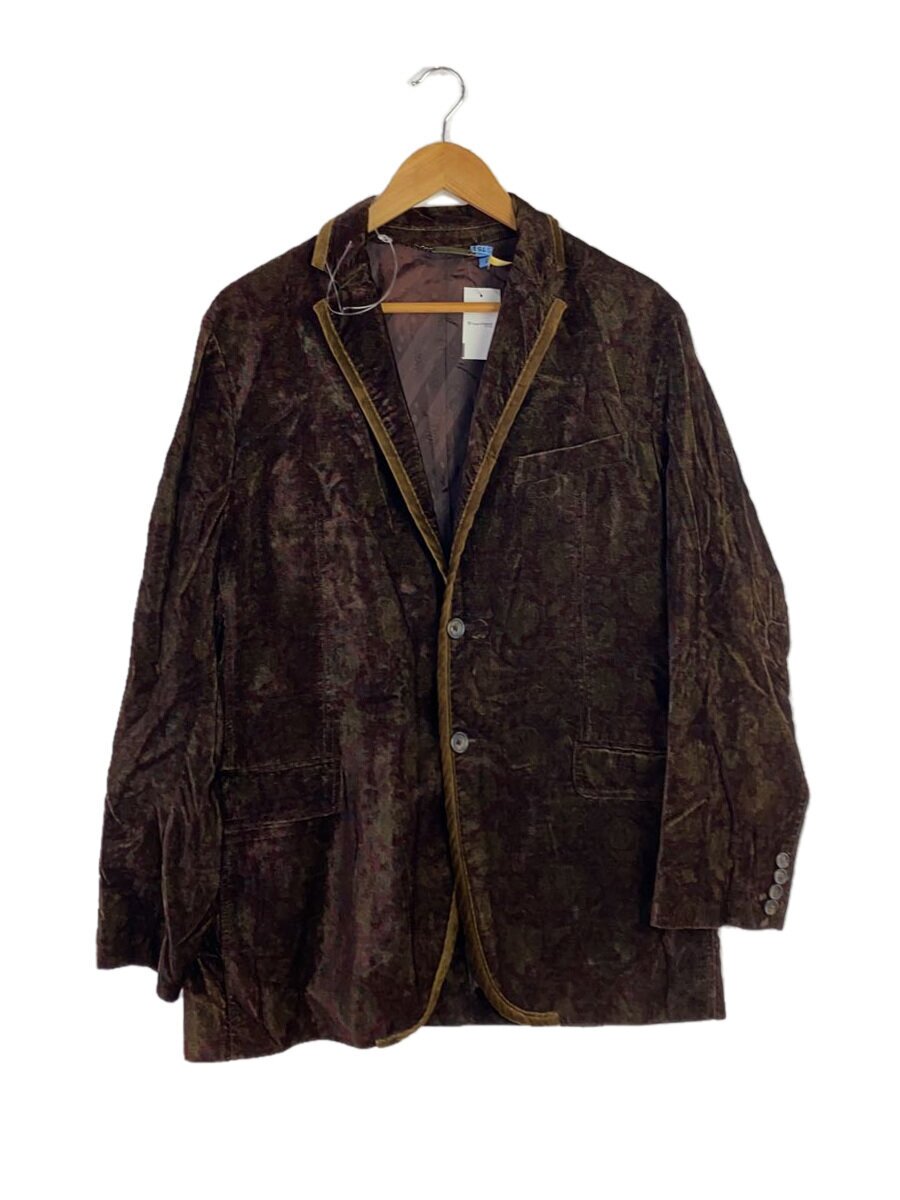 【中古】DOLCE\u0026GABBANA◆テーラードジャケット/48/綿織物/BRW/総柄【メンズウェア】