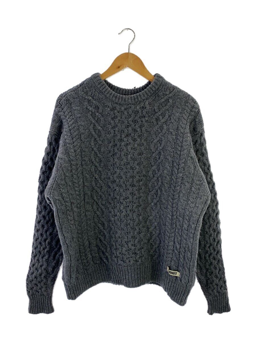 【中古】NKNIT◆24AW/ハート型編み物/0/羊毛/薄墨色/無地/24AW-N104【レディース御召しもの】