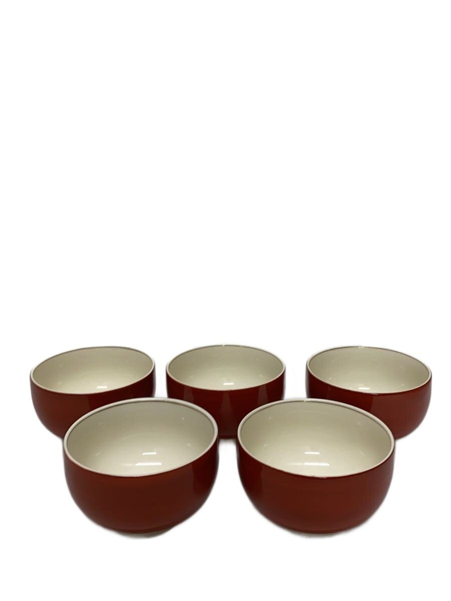 【中古】たち吉◆湯呑/5点セット/RED【キッチン用品】