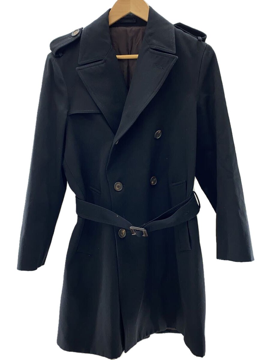 【中古】LARDINI◆チェスターコート/44/綿織物/BLK/JH23627【メンズウェア】