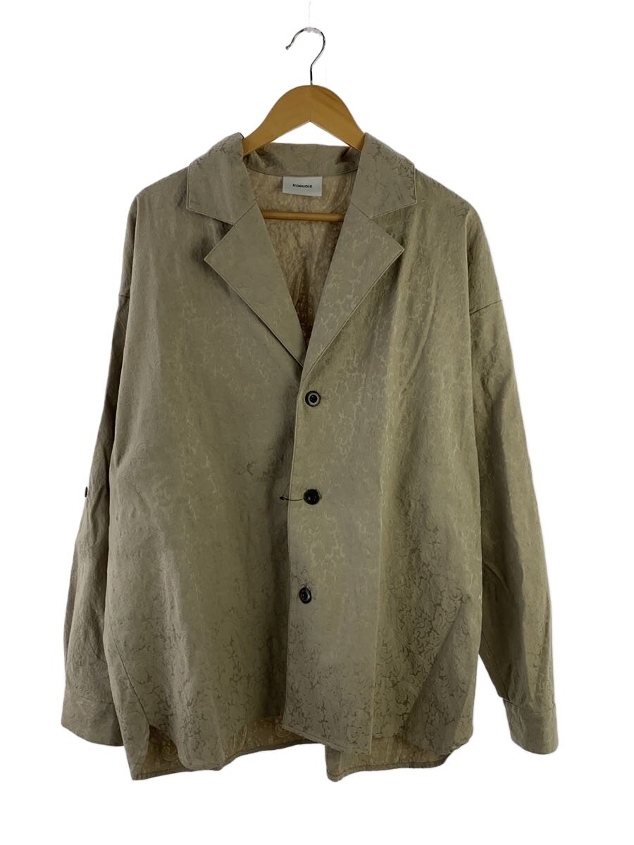 【中古】iroquois◆STRETCH JACQUARD SHIRTS JK/テーラードジャケット/1/綿織物/BEG/376115【メンズウェア】