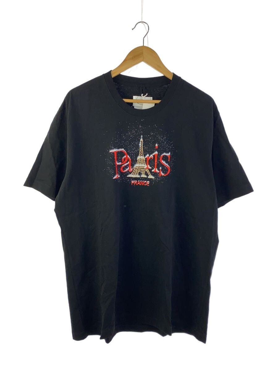 【中古】doublet◆ティーシャツ/M/綿織物/BLK/刷り上げる/23SS26CS273【メンズウェア】