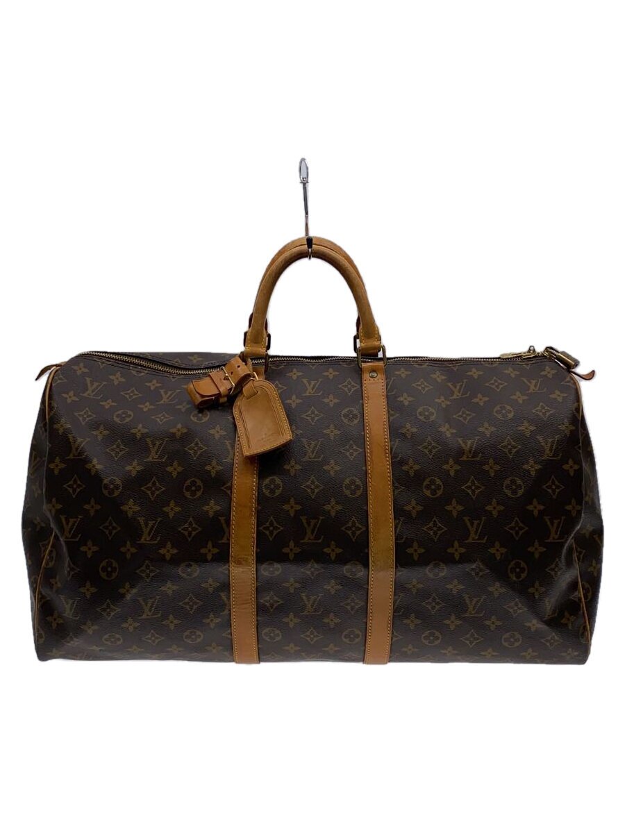 【中古】LOUIS VUITTON◆キーポル55_モノグラム・帆布_赤銅色/赤銅色/PVC/BRW【御徒面子】