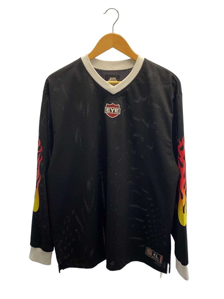 【中古】THE BLACK EYE PATCH◆長袖プルオーバー/L/ポリエステル/BLK/刷り上げる//【メンズウェア】
