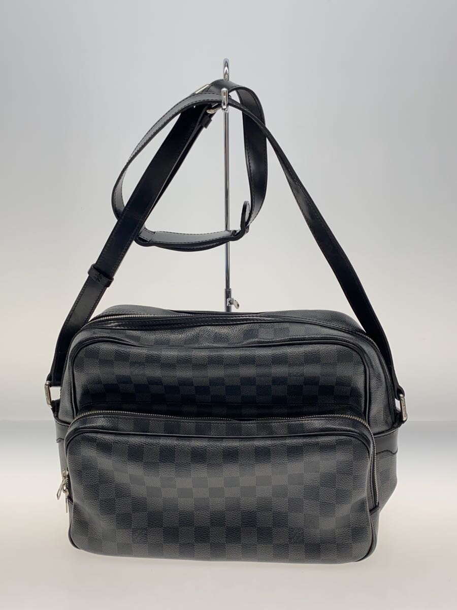 【中古】LOUIS VUITTON◆イオ_ダミエ・グラフィット_BLK/PVC/BLK【御徒面子】