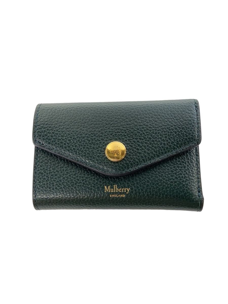 【中古】MULBERRY◆ウォレット/3つ折り紙入れ/なめし革/緑であること/レディース//【服飾雑貨他】