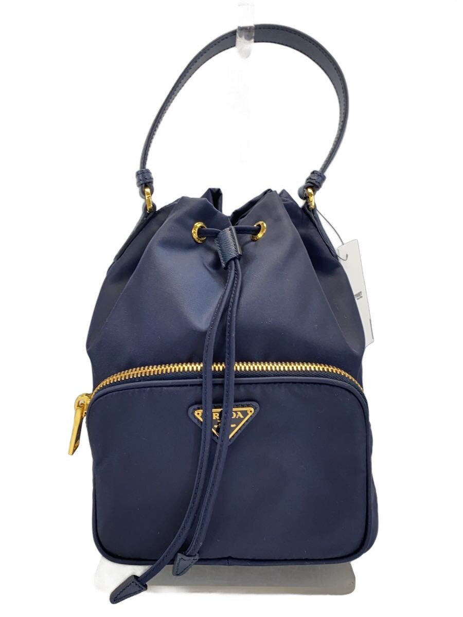 【中古】PRADA◆ショルダーバッグ/ナイロン/NVY/無地【御徒面子】