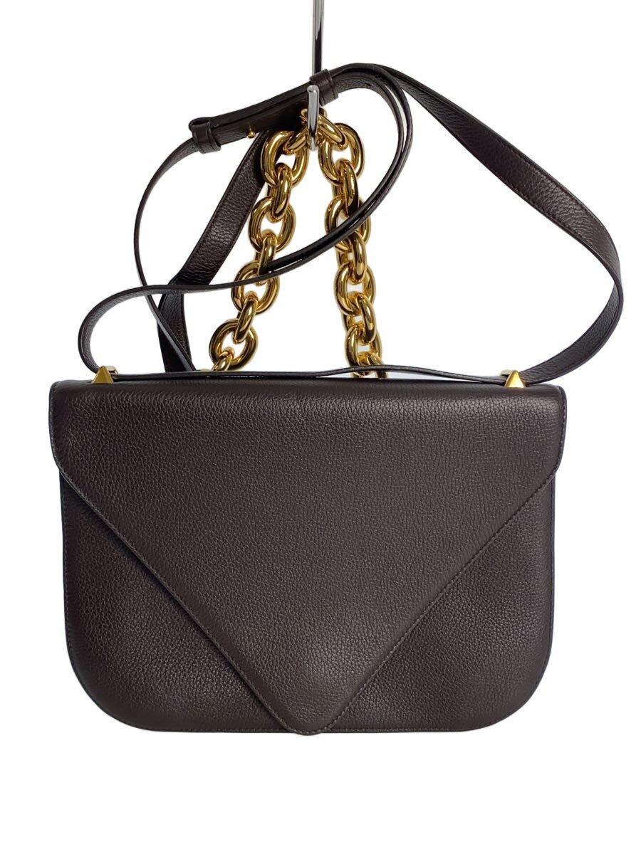 【中古】BOTTEGA VENETA◆ショルダーバッグ/なめし革/BRW【御徒面子】