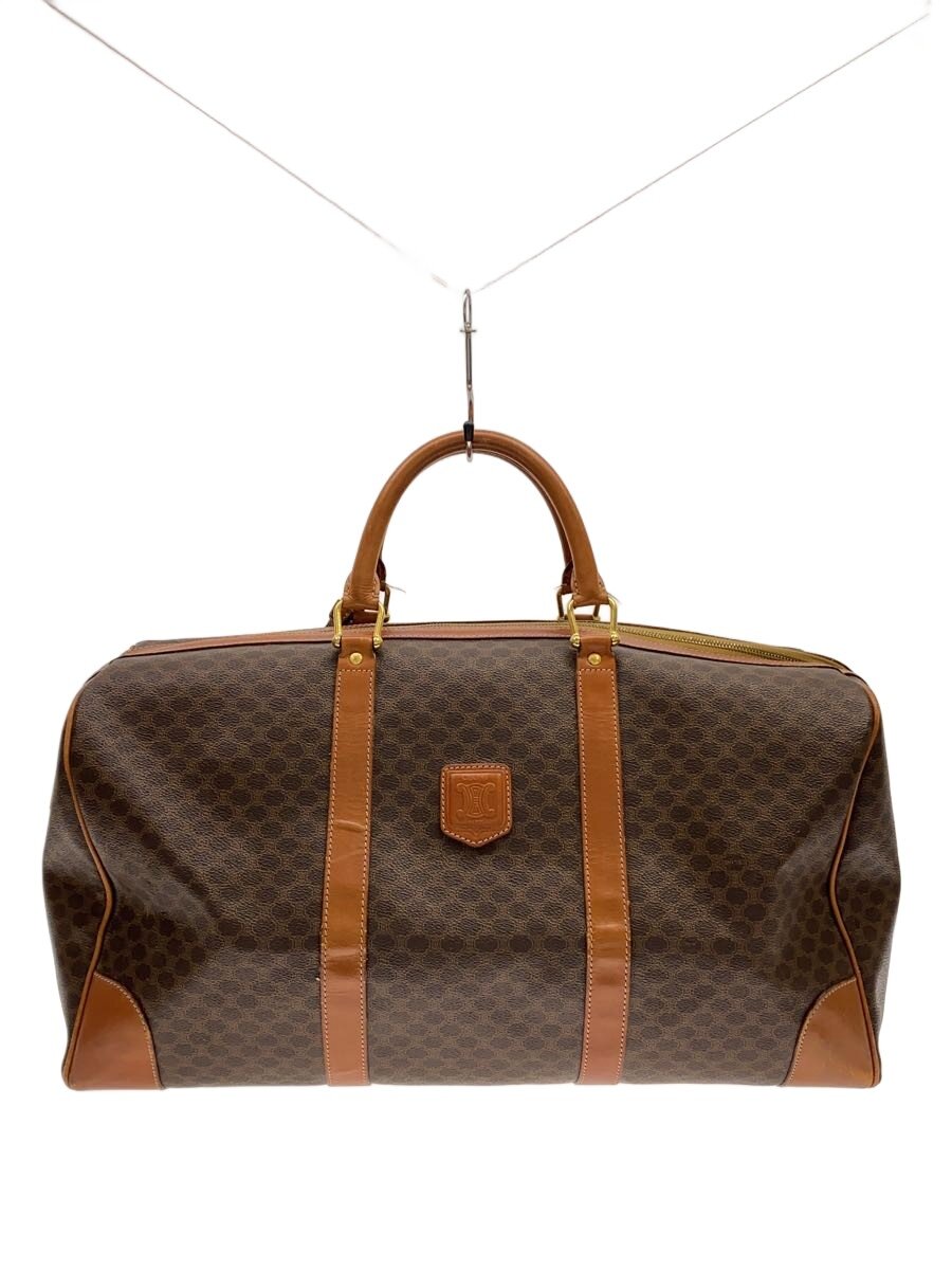 【中古】CELINE◆ボストンバッグ/マカダム/PVC/なめし革分け取り焼け・スレ・傷あり/角スレあり//【御徒面子】
