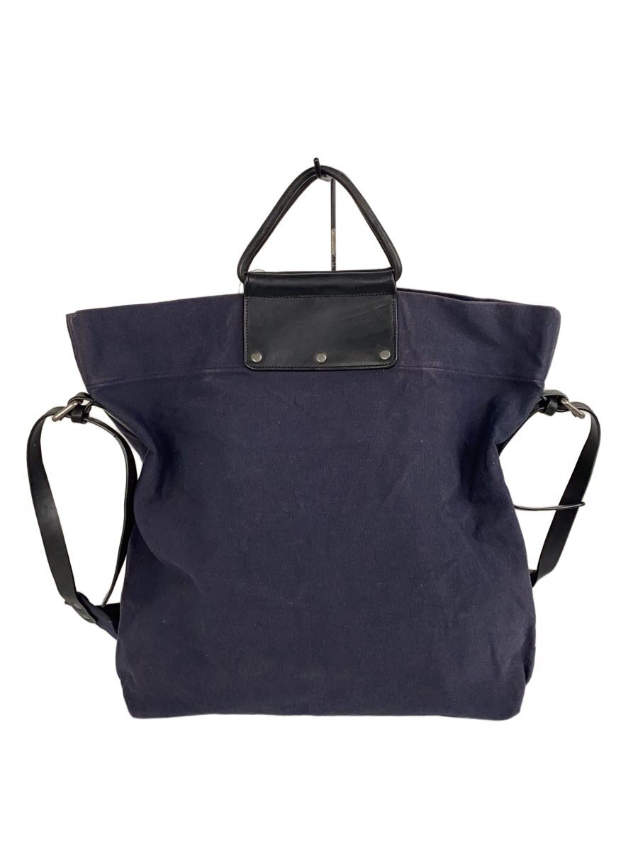 【中古】DRIES VAN NOTEN◆ショルダーバッグ/綿織物/米国海軍/帆布×なめし革/フェイド//【御徒面子】