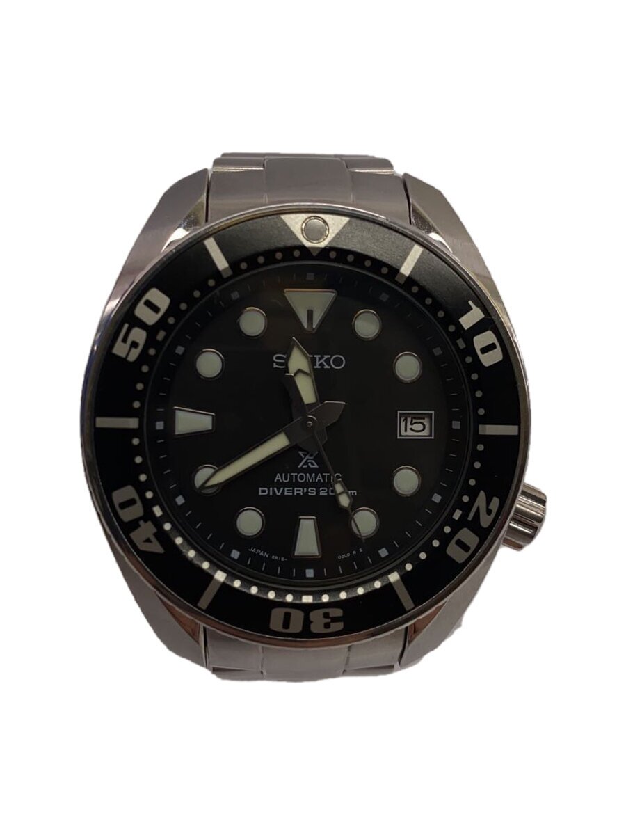 【中古】SEIKO◆自動小銃巻ウォッチ/アナログ/ステンレス鋼/BLK/SLV/SS/SBDC031【服飾雑貨他】