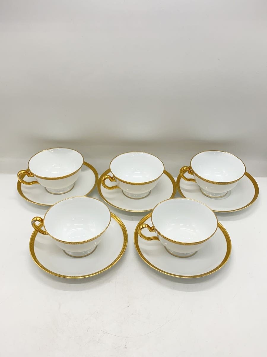 【中古】大倉陶園◆優勝杯\u0026平円盤/5点仕掛ける/WHT/片葉金蝕//【御厨子所備品】