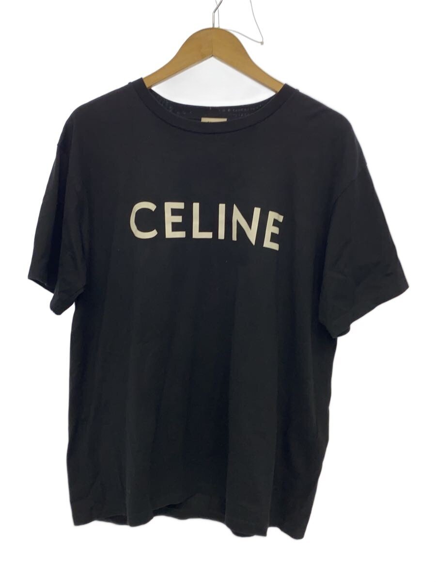 【中古】CELINE◆ルーズフィットロゴプリントプルオーバー/M/綿織物/BLK/刷り上げる/2X681671Q//【メンズウェア】