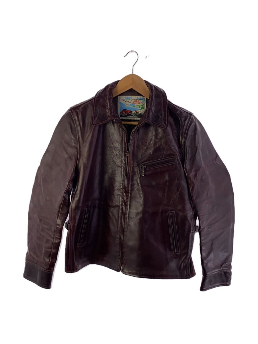 【中古】AERO LEATHER◆なめし革上衣・上衣/38/なめし革/BRW/無地//【メンズウェア】