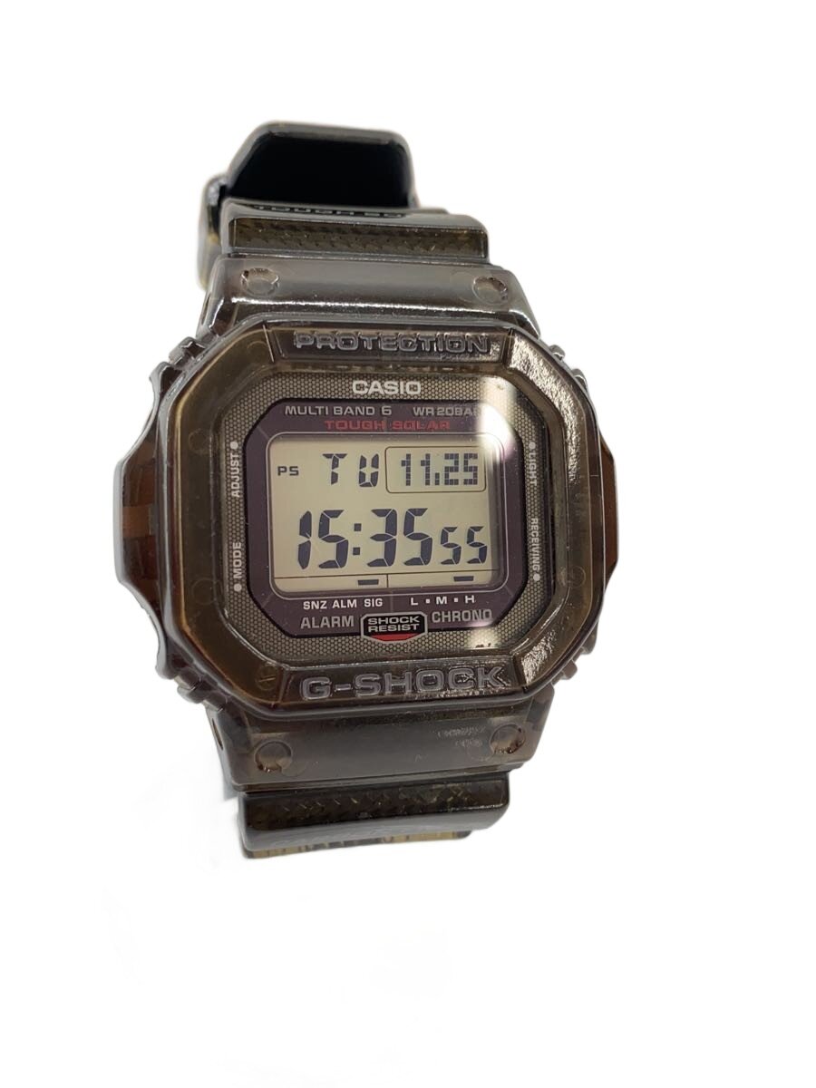 【中古】CASIO◆ソーラーウオッチ・G-SHOCK/デジタル/天然ゴム/BLK/BLK/SS【服飾雑貨他】