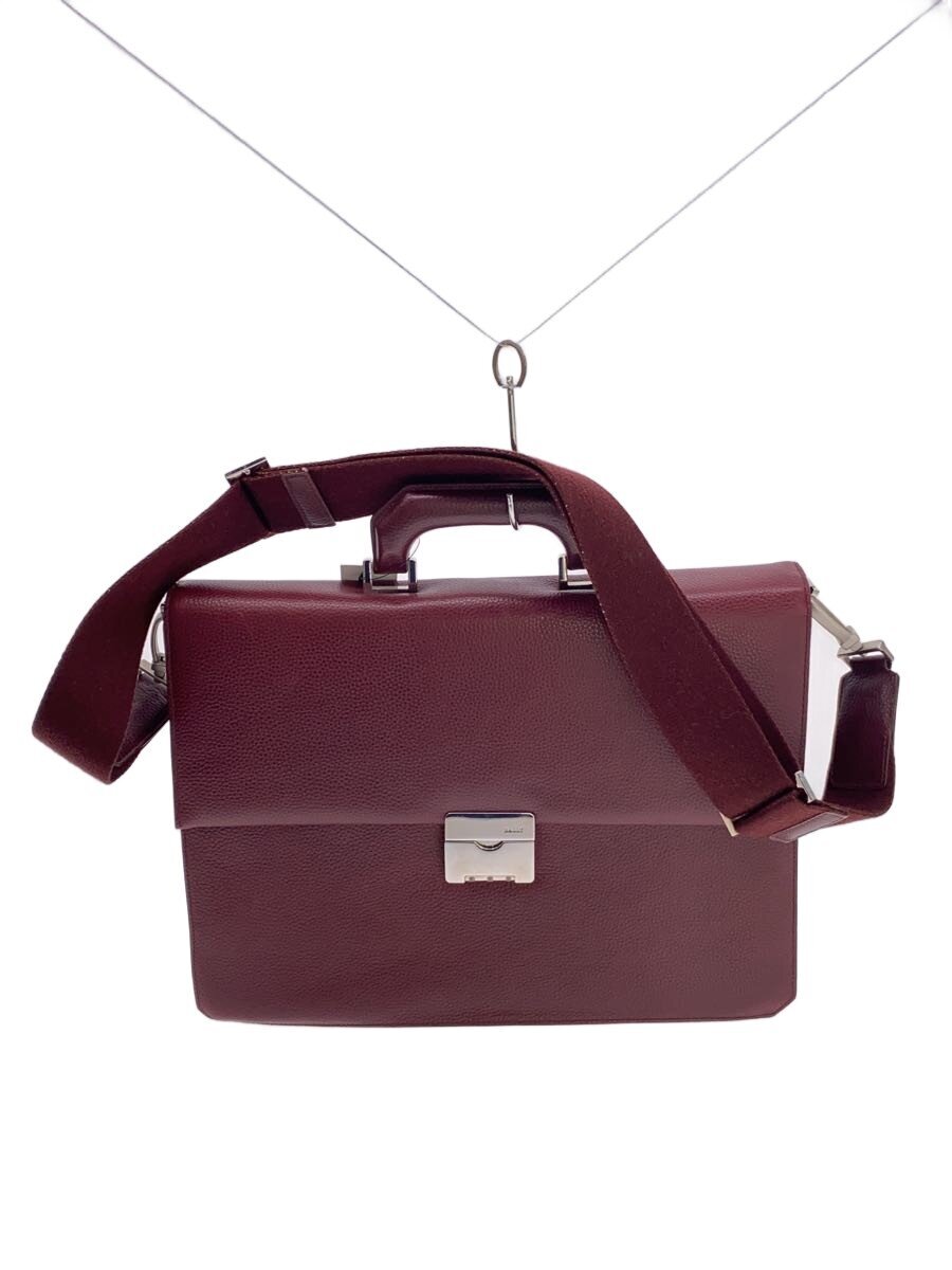 【中古】BALLY◆ブリーフ入れもの/なめし革/BRD/無地【御徒面子】