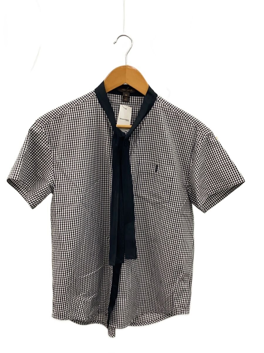 【中古】LOUIS VUITTON◆半袖プルオーバー/34/ポリエステル/BLK/ギンガムCK/黒いこと//【レディースお召しもの】