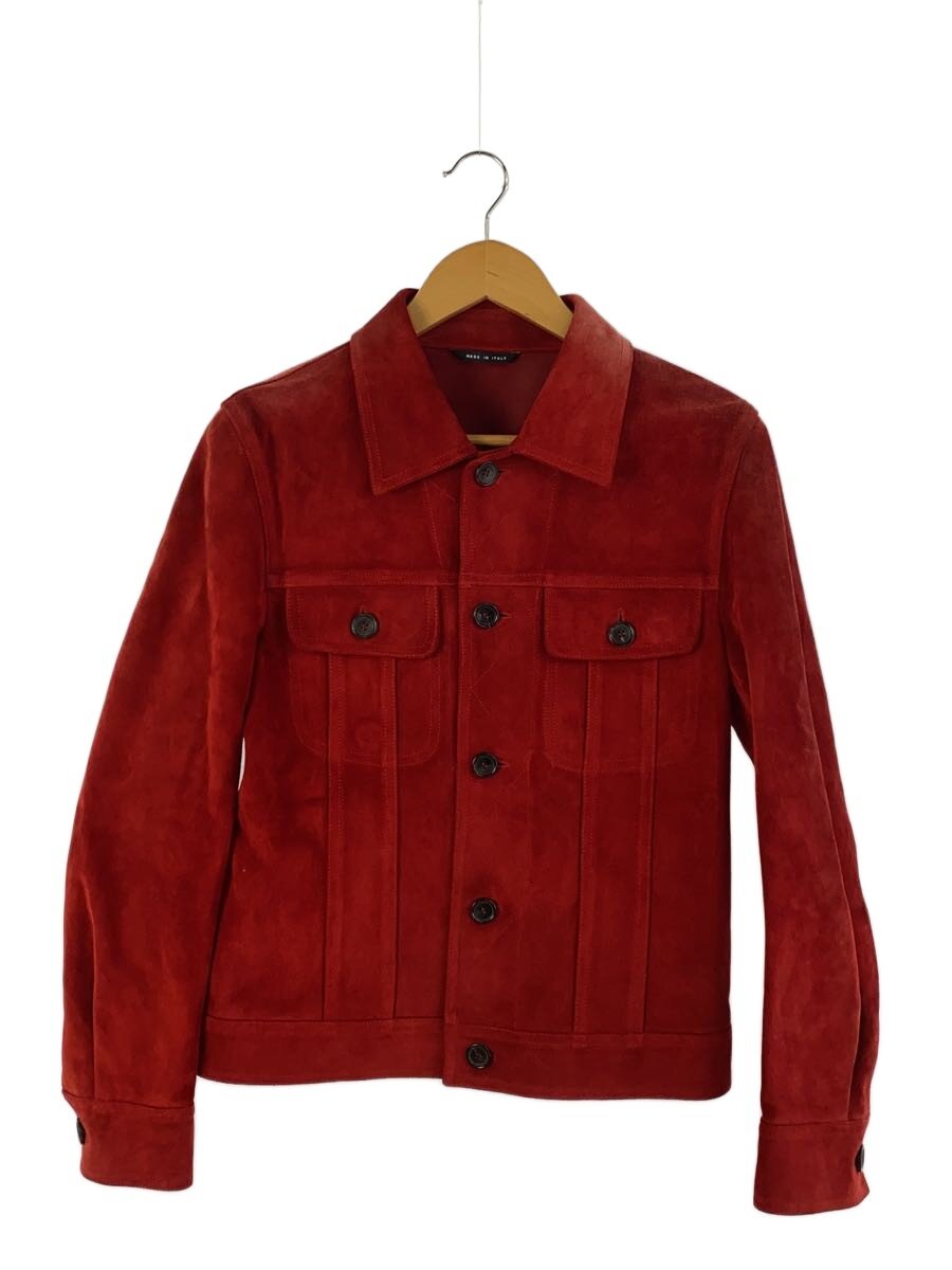 【中古】GUCCI◆00s/archive/トムジェラルド・r・フォード期/レザートラッカージャケット/44/スウェード/RED【メンズウェア】