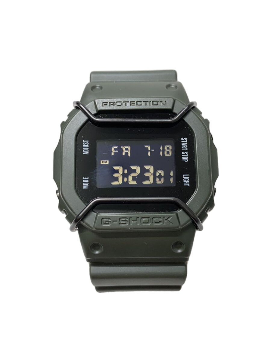【中古】CASIO◆ウオッチ/アナログ/天然ゴム/BLK/KHK【服飾雑貨他】