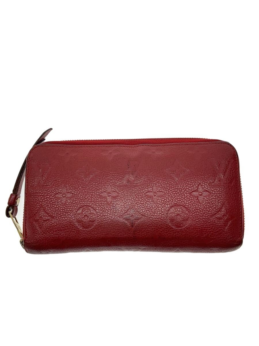 【中古】LOUIS VUITTON◆ジッピー・ウォレット_モノグラム・アン工業プラント/牛皮/RED/レディース【服飾雑貨他】