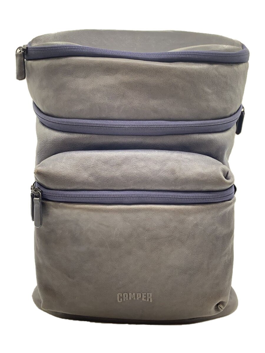 【中古】camper◆背嚢/なめし革/GRY/58019-18【御徒面子】