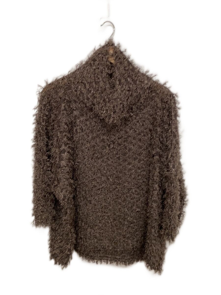 【中古】me ISSEY MIYAKE◆シャギー/ハイネック７分袖カットソー/--/ポリエステル/BRW/fj942//【レディースお召しもの】