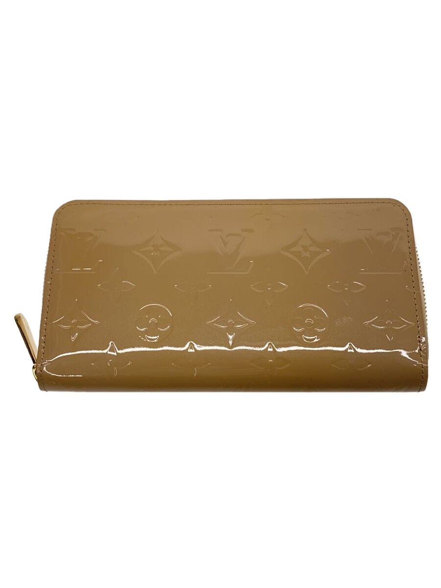 【中古】LOUIS VUITTON◆ポルト・フォイユ・クレマンス_モノグラム・ヴェルニ_BEG/エナメル/BEG/レディース【服飾雑貨他】