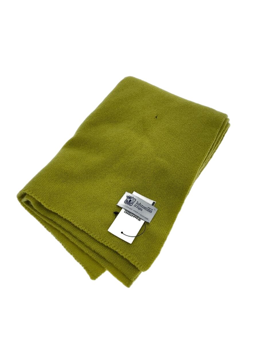 【中古】Johnston’s Of Elgin◆えり巻き/カシミヤ/黄色/無地/レディース【服飾雑貨他】