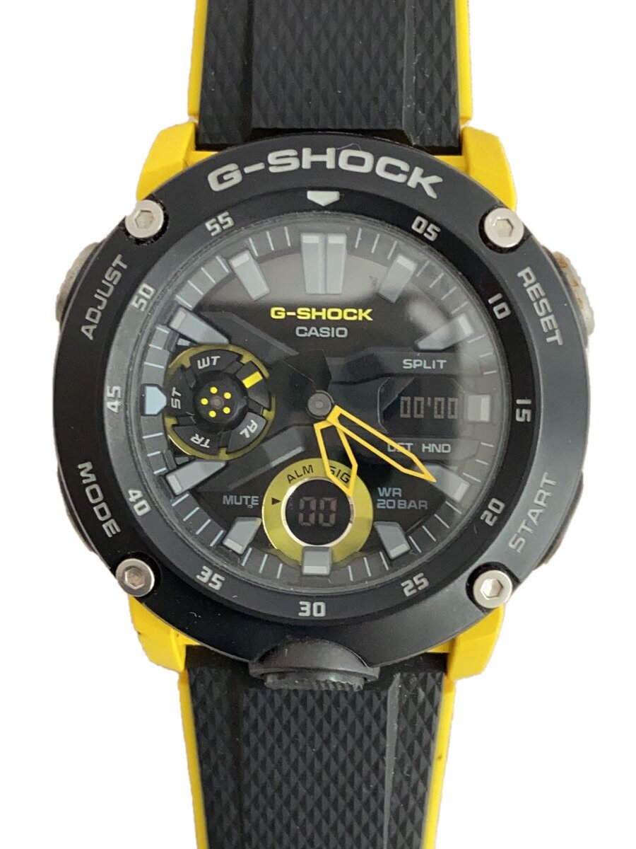 【中古】CASIO◆石英ウオッチ・G-SHOCK/デジアナ/天然ゴム/BLK/BLK【服飾雑貨他】