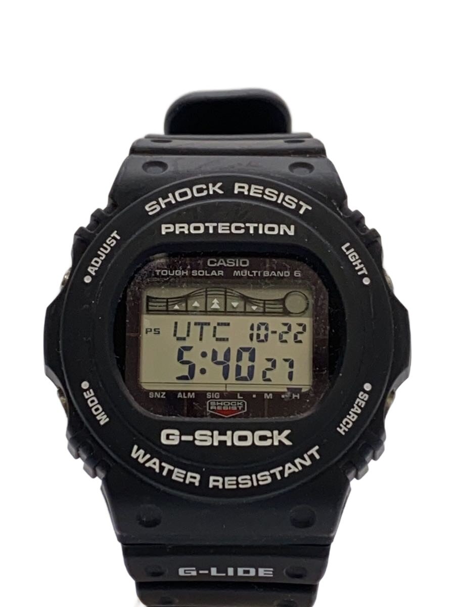 【中古】CASIO◆ソーラーウオッチ・G-SHOCK/デジタル/BLK【服飾雑貨他】