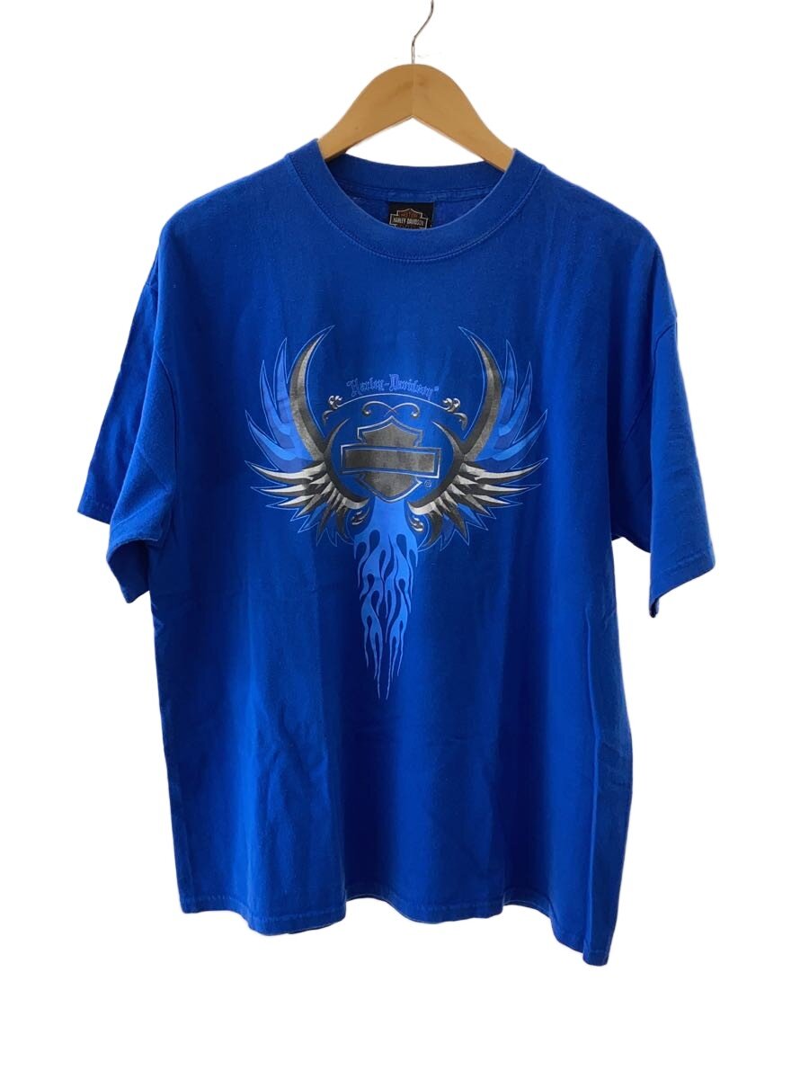 【中古】HARLEY DAVIDSON◆プルオーバー/XL/綿織物/BLU/総柄【メンズウェア】