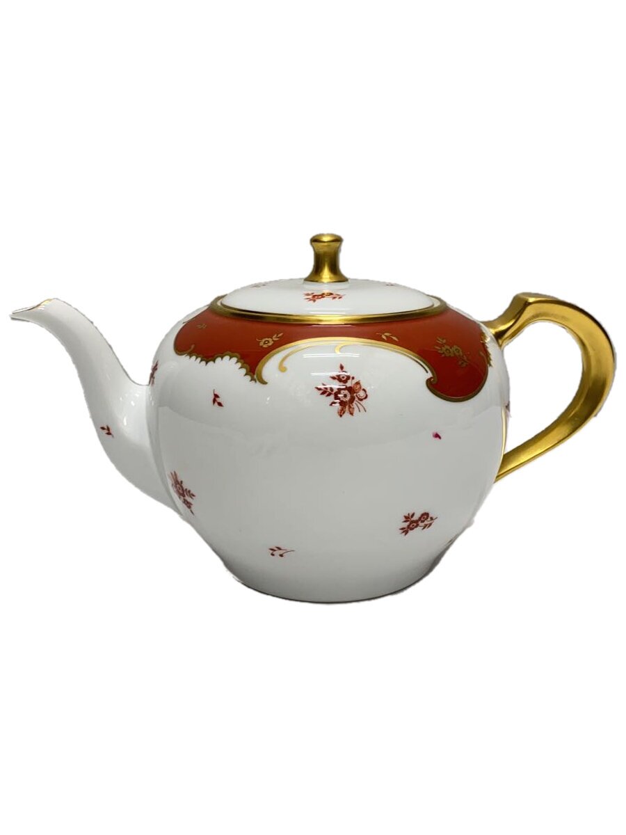【中古】大倉陶園◆洋食器その他/ティーポット/ゴールドライン/小花/レッド/赤/ティー【キッチン用品】