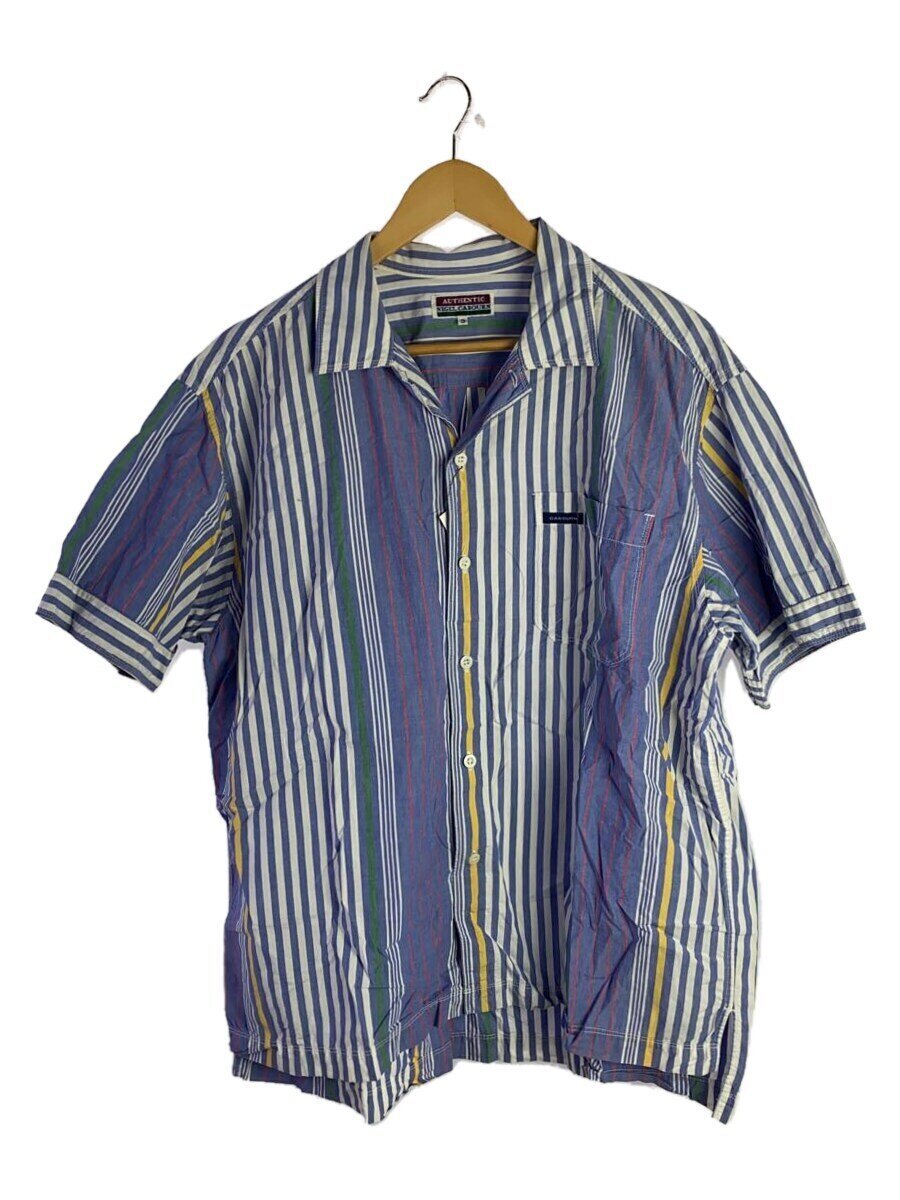 【中古】Nigel Cabourn◆90s/旧曳き船/半袖プルオーバー/3/綿織物/マルチ色つや/縞模様//【メンズウェア】
