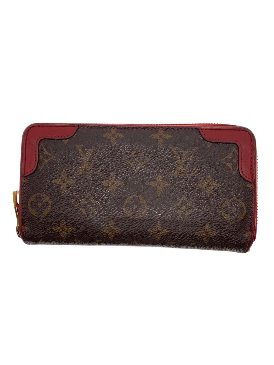 【中古】LOUIS VUITTON◆ジッピー・ウォレット・レティーロ_モノグラム・帆布/PVC/BRW/レディース【服飾雑貨他】