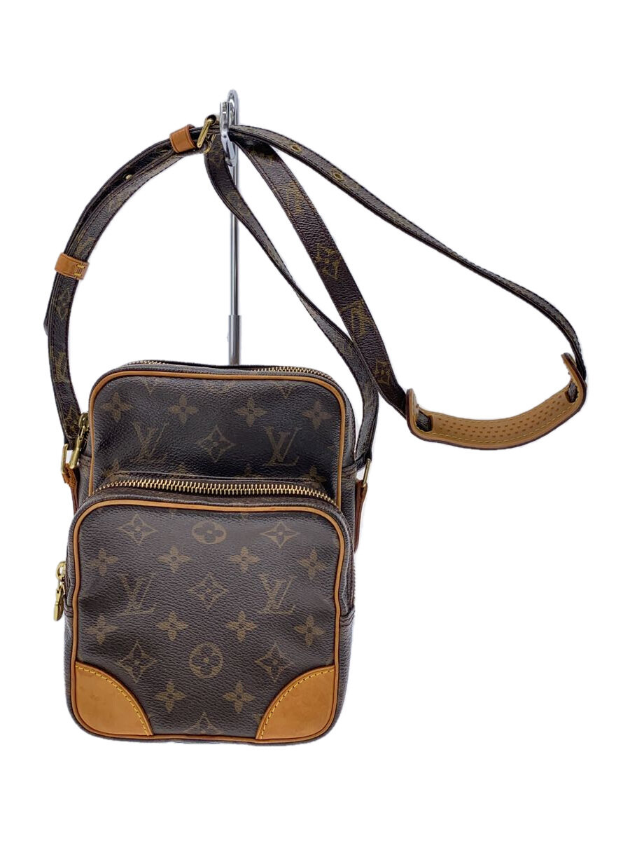 【中古】LOUIS VUITTON◆アマゾン_モノグラム・帆布_BRW/PVC/BRW//【御徒面子】