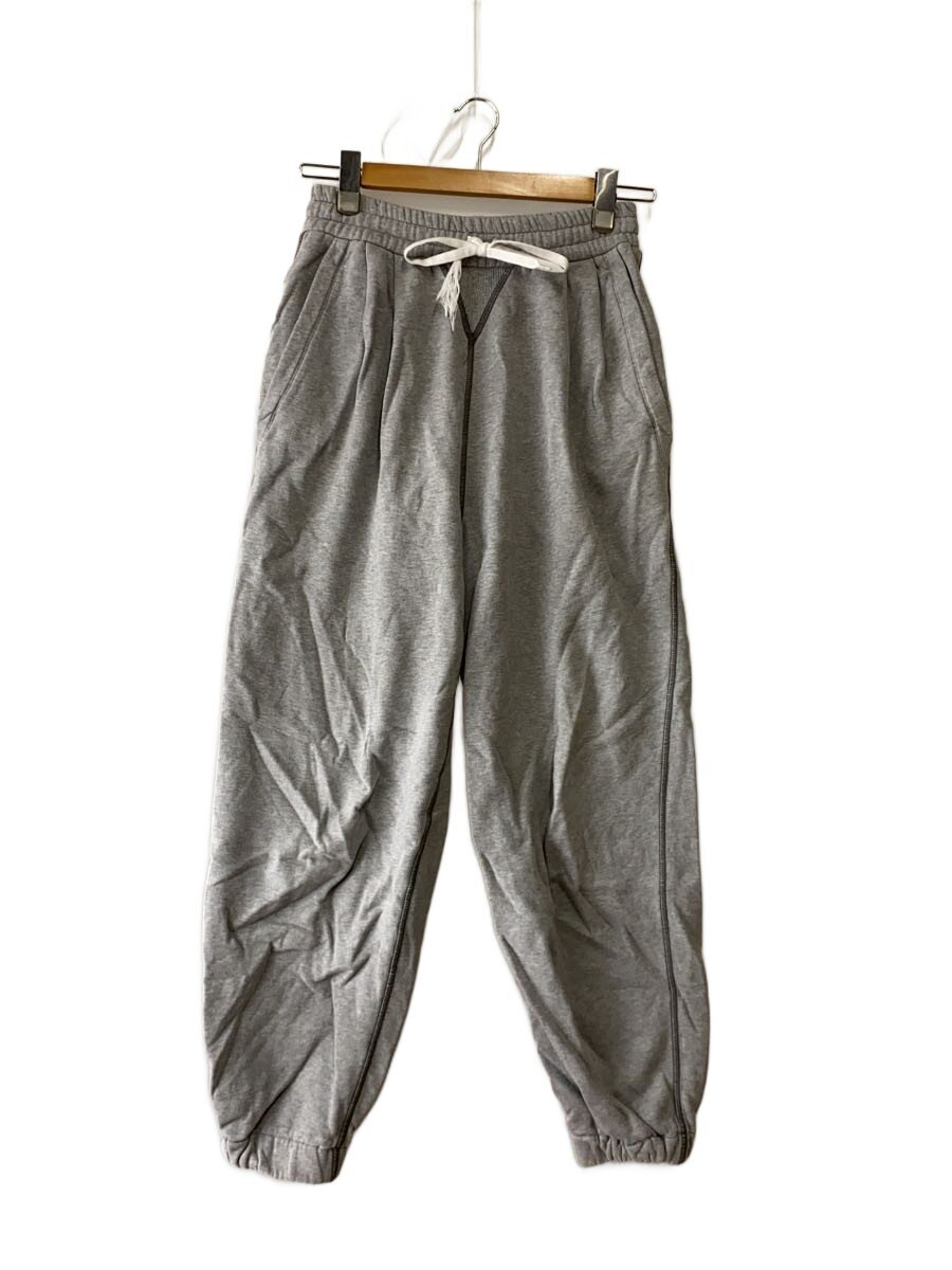 【中古】MIU MIU◆21年製/ロゴグレーコットンジョガーパンツ/38/綿織物/GRY/MJP259 1Z4H【レディース御召しもの】