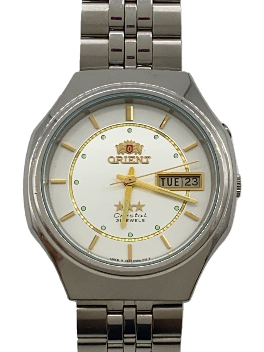 【中古】ORIENT◆自動小銃一巻き時辰儀/アナログ/ステンレス鋼/WHT/SLV/SS//【服飾雑貨他】