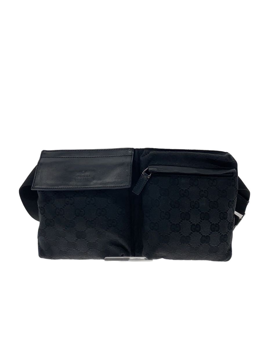 【中古】GUCCI◆酉の方角御徒面子_GG帆布/帆布/BLK/総柄【御徒面子】