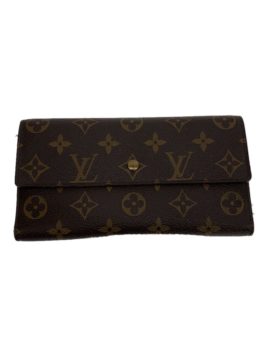 【中古】LOUIS VUITTON◆ポルト・トレゾール・インターナショナル_モノグラム・キャンバス/PVC/BRW/メンズ【服飾雑貨他】