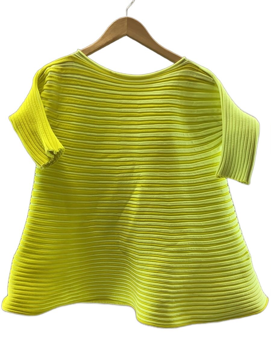 【中古】PLEATS PLEASE ISSEY MIYAKE◆編み物・ティーシャツ(薄っぺら)/--/ポリエステル/YLW/無地/PP41KK852【レディース御召しもの】