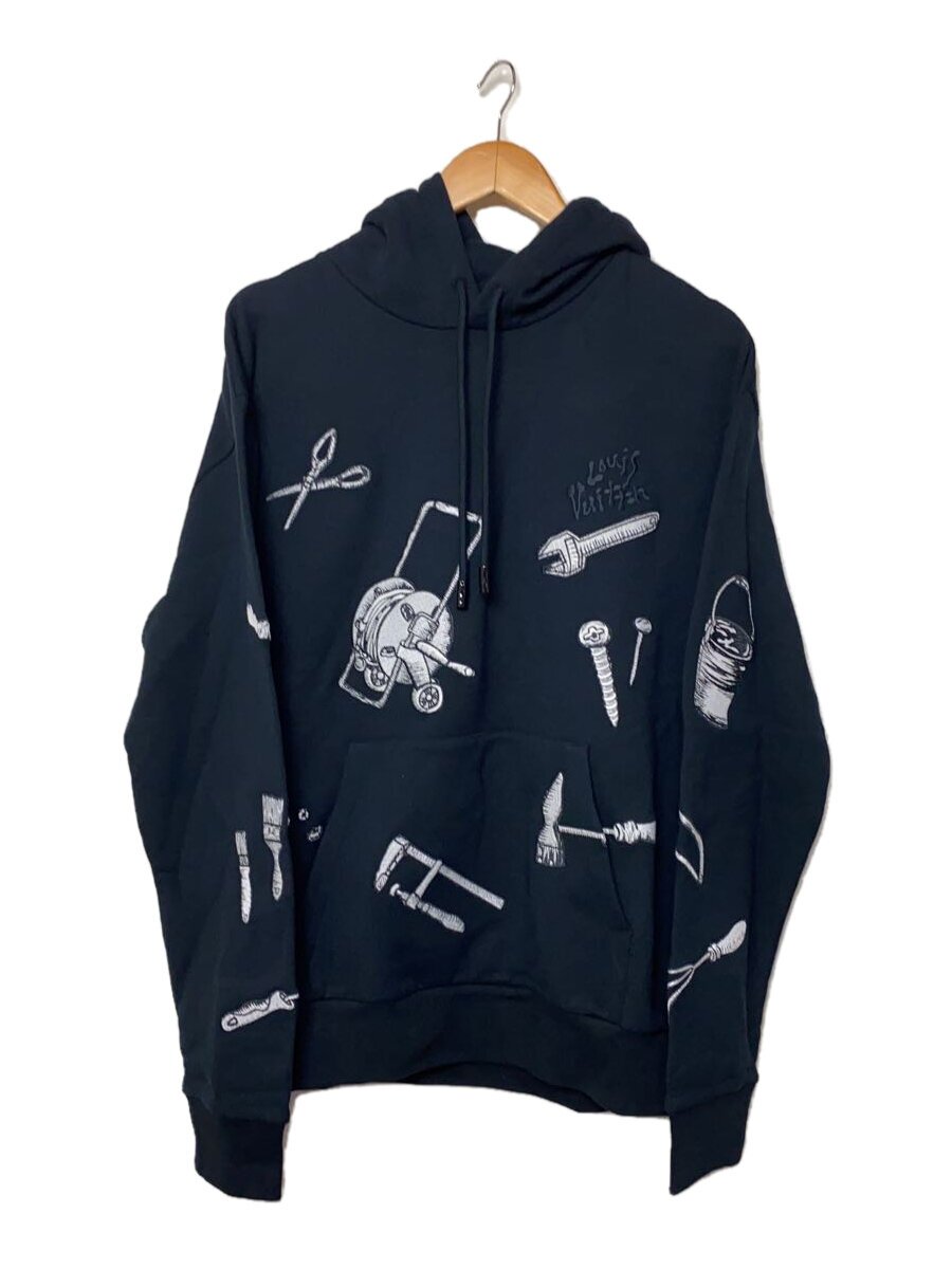 【中古】LOUIS VUITTON◆マルチツールエンブロイダードパーカー/XXL/綿織物/BLK/RM231 IHN HOY75W【メンズウェア】