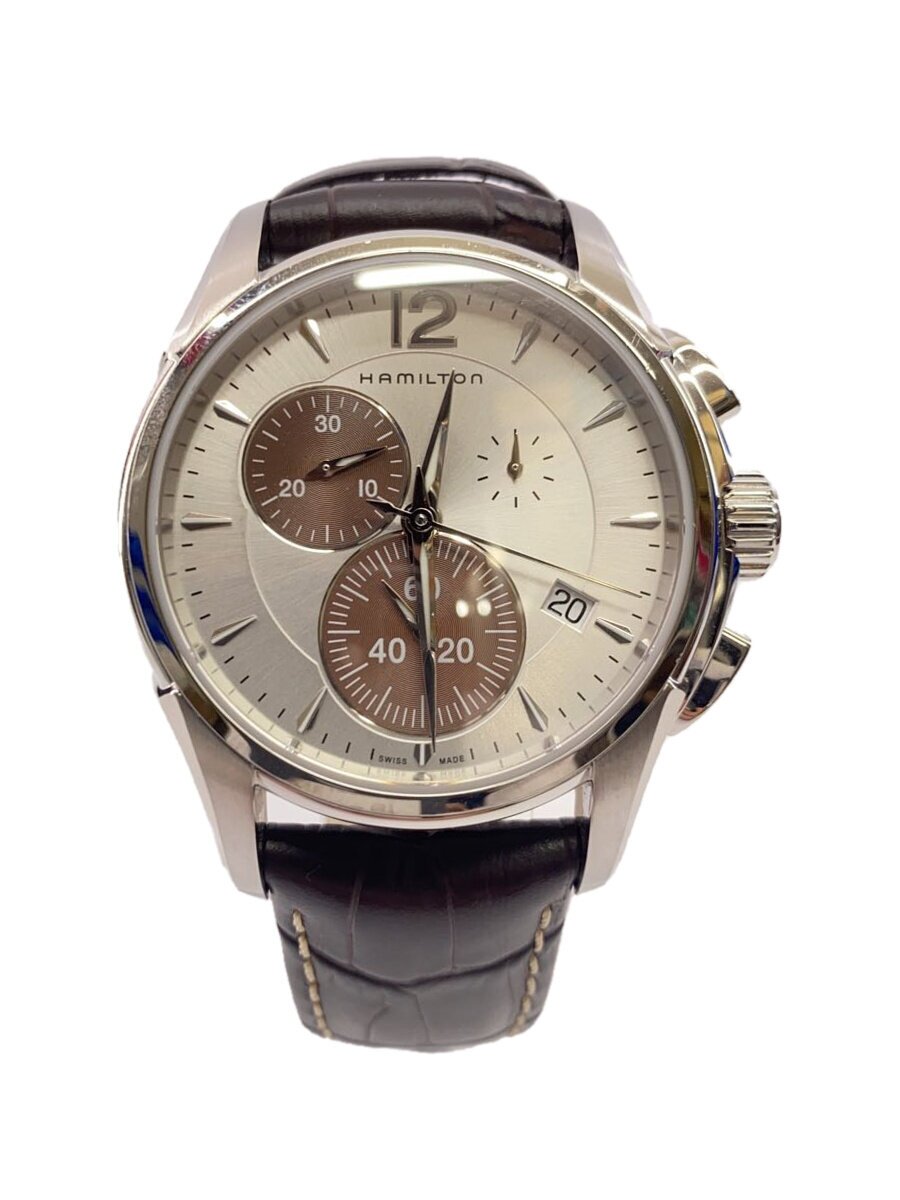 【中古】HAMILTON◆石英ウォッチ/アナログ/なめし革/SLV/BRW/H326121【服飾雑貨他】