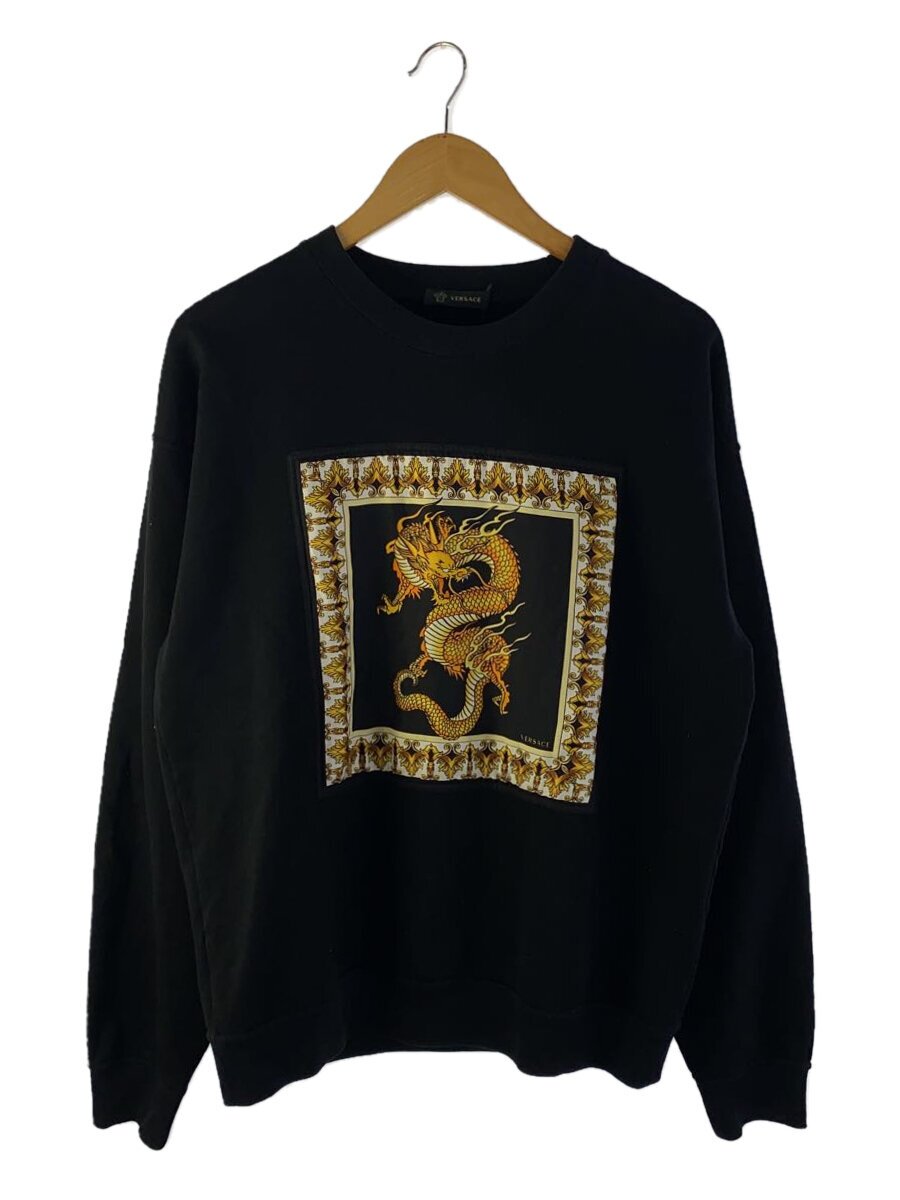 【中古】VERSACE◆2019SS/DRAGON PRINT/S/綿織物/BLK/A83533【メンズウェア】