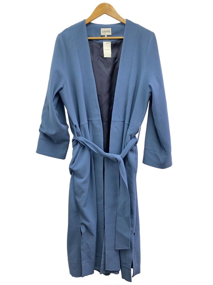 【中古】GANNI◆コート/M/ポリエステル/BLU/無地【レディースウェア】|2nd STREET 店