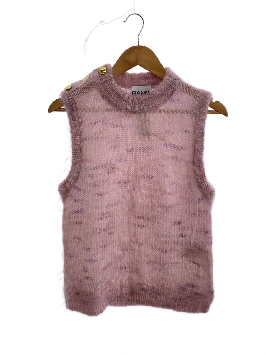 【中古】GANNI◆Brushed O-neck Vest/編み物より良い/XS/モヘヤ/PNK/K1795【レディース御召しもの】