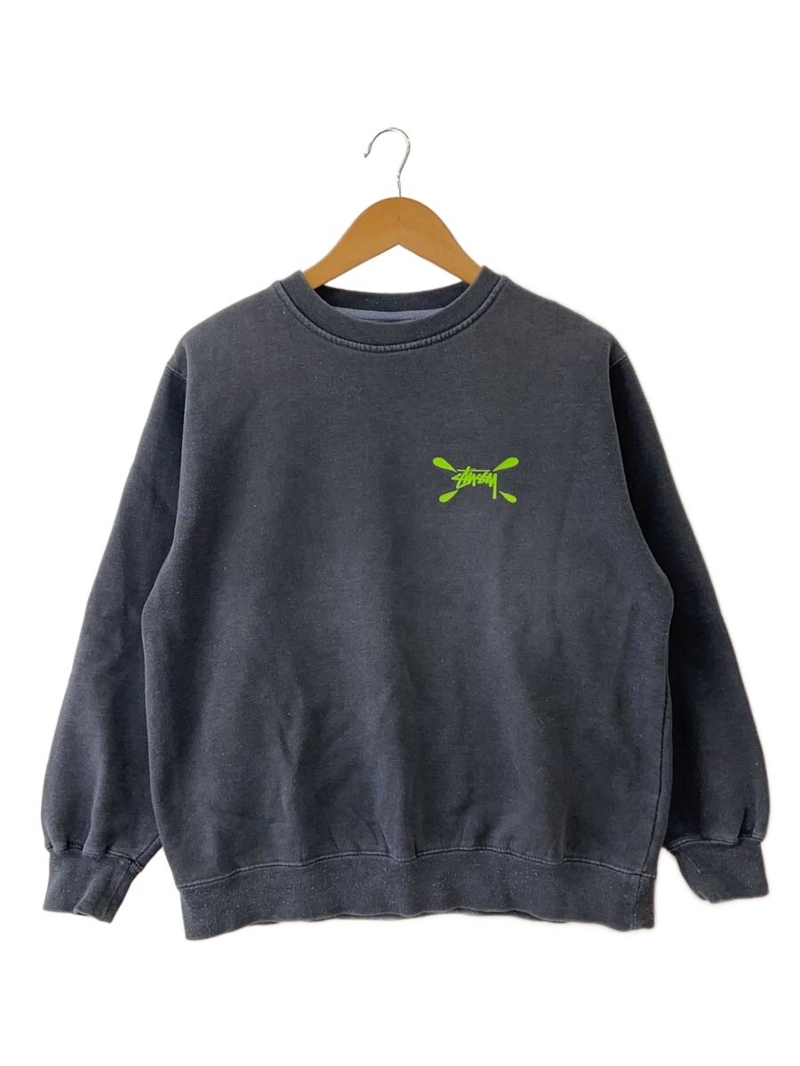 【中古】STUSSY◆OLD STUSSY/USA製/汗水/S/綿織物/BLK/無地【メンズウェア】